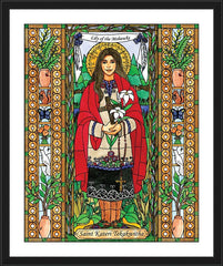 Wall Frame Black - St. Kateri Tekakwitha by B. Nippert