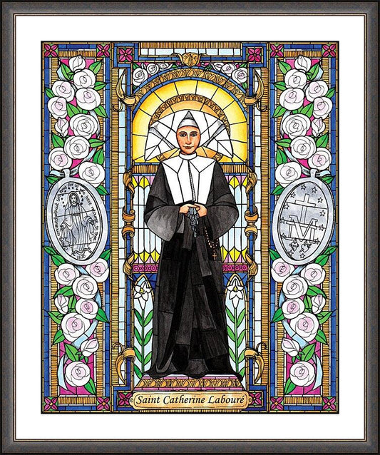 Wall Frame Espresso, Matted - St. Catherine Labouré by B. Nippert