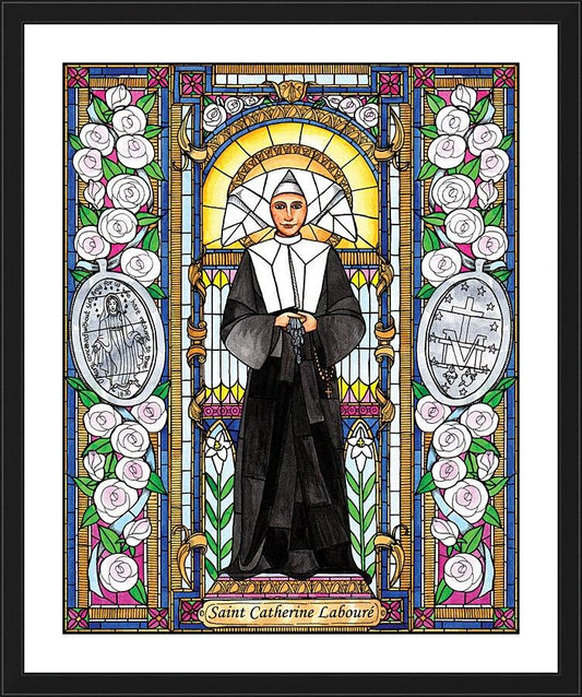 Wall Frame Black, Matted - St. Catherine Labouréby Brenda Nippert - Trinity Stores