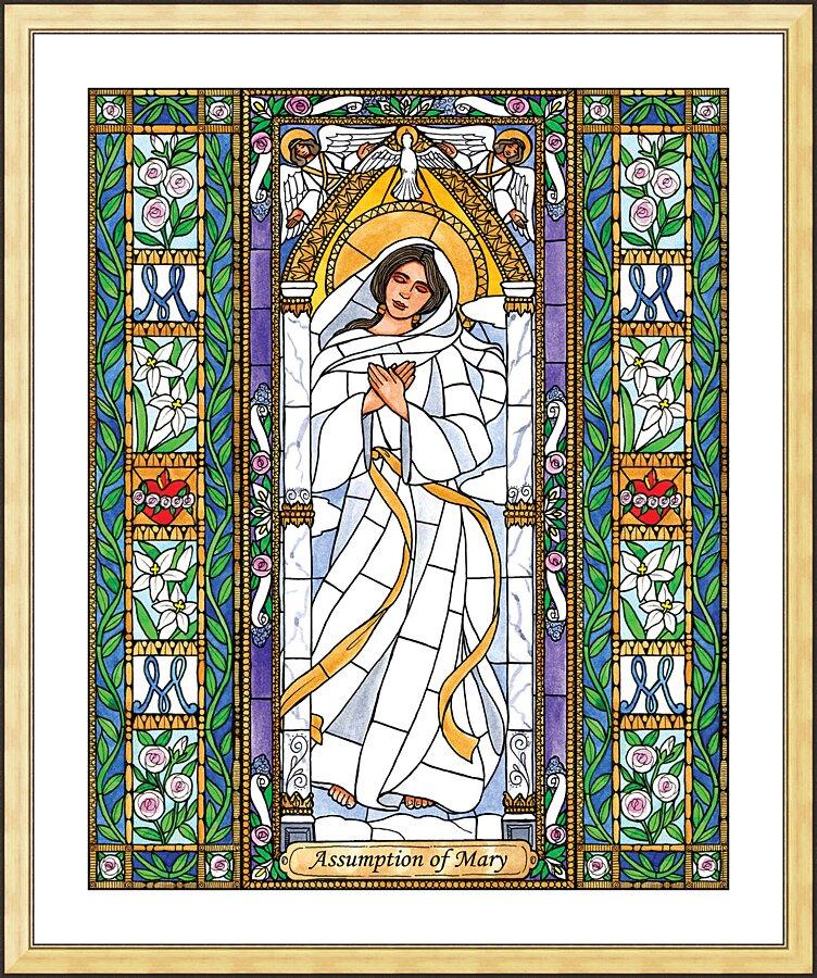Wall Frame Gold, Matted - Assumption of Mary by B. Nippert
