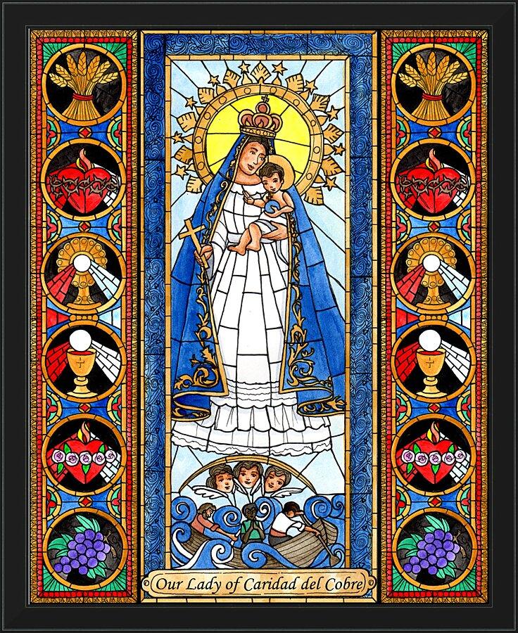 Wall Frame Black - Our Lady of Caridad del Cobre by B. Nippert
