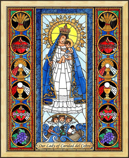 Wall Frame Gold - Our Lady of Caridad del Cobre by B. Nippert
