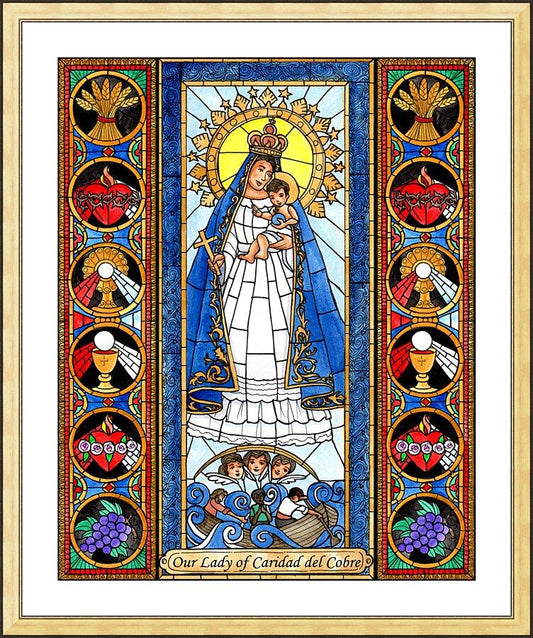 Wall Frame Gold, Matted - Our Lady of Caridad del Cobre by B. Nippert