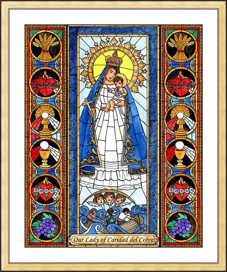 Wall Frame Gold, Matted - Our Lady of Caridad del Cobre by B. Nippert