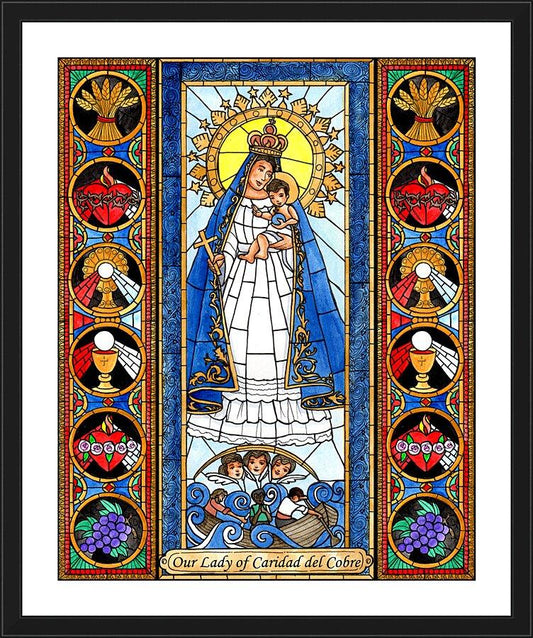 Wall Frame Black, Matted - Our Lady of Caridad del Cobre by B. Nippert