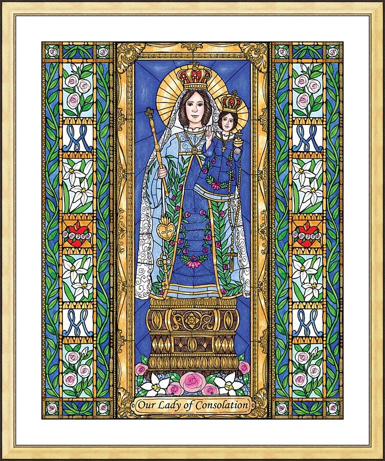Wall Frame Gold, Matted - Our Lady of Consolation by B. Nippert