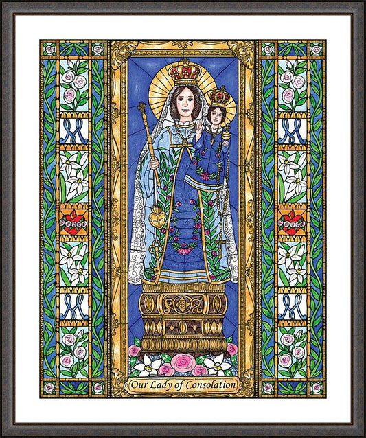 Wall Frame Espresso, Matted - Our Lady of Consolation by B. Nippert