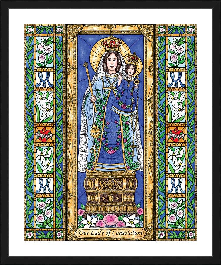 Wall Frame Black, Matted - Our Lady of Consolation by Brenda Nippert - Trinity Stores
