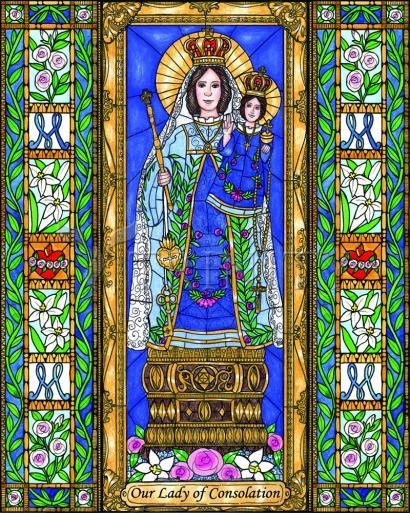 Wall Frame Espresso, Matted - Our Lady of Consolation by Brenda Nippert - Trinity Stores