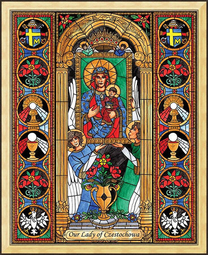 Wall Frame Gold - Our Lady of Czestochowa by B. Nippert