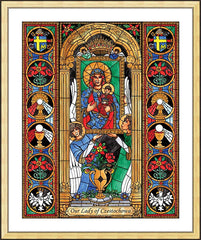 Wall Frame Gold - Our Lady of Czestochowa by B. Nippert