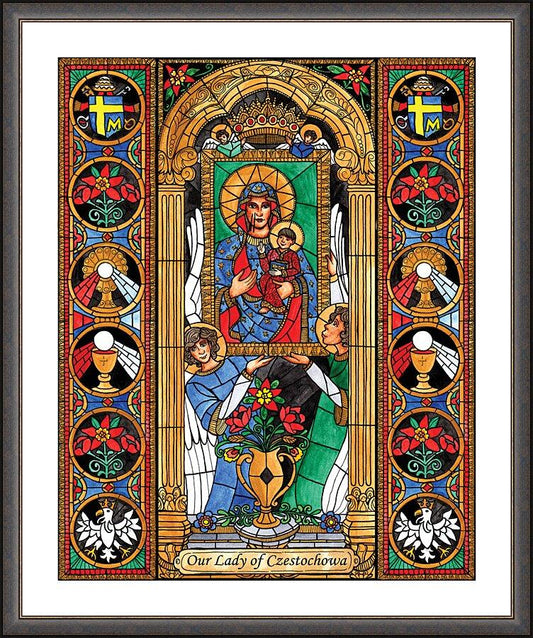 Wall Frame Espresso, Matted - Our Lady of Czestochowa by B. Nippert