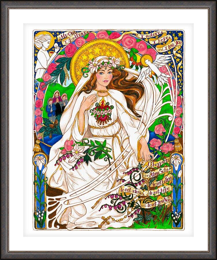 Wall Frame Espresso, Matted - Our Lady of Fatima by Brenda Nippert - Trinity Stores