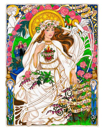 Wall Frame Gold, Matted - Our Lady of Fatima by B. Nippert