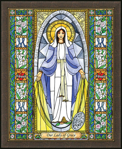 Wall Frame Espresso - Our Lady of Grace by B. Nippert
