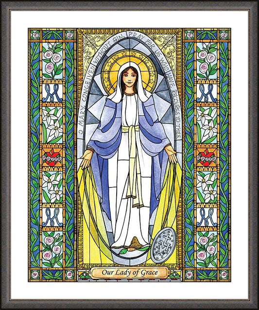 Wall Frame Espresso, Matted - Our Lady of Grace by B. Nippert
