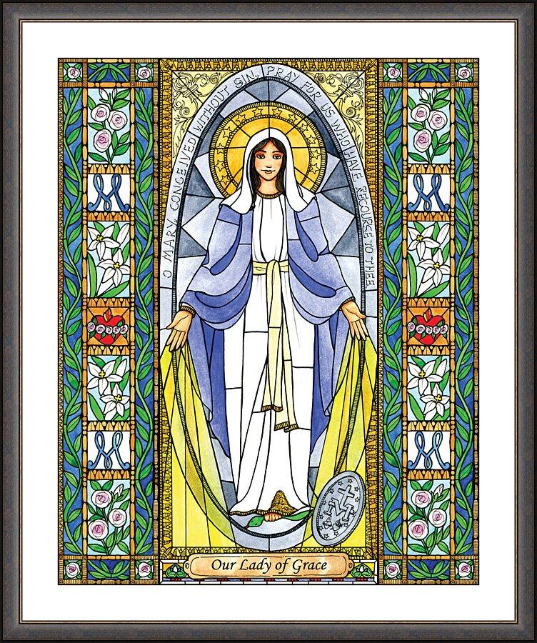 Wall Frame Espresso, Matted - Our Lady of Grace by Brenda Nippert - Trinity Stores