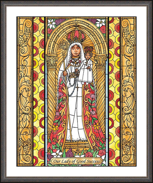 Wall Frame Espresso, Matted - Our Lady of Good Success by B. Nippert
