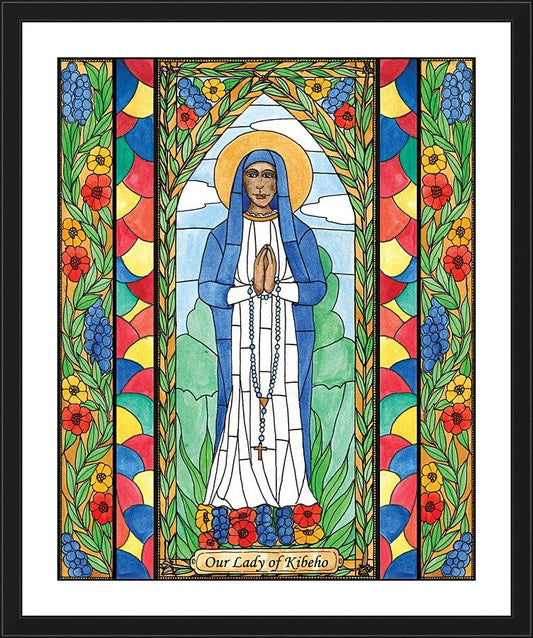 Wall Frame Black, Matted - Our Lady of Kibeho by B. Nippert
