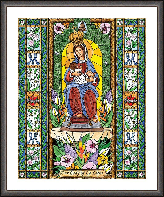 Wall Frame Espresso, Matted - Our Lady of the Milk by B. Nippert