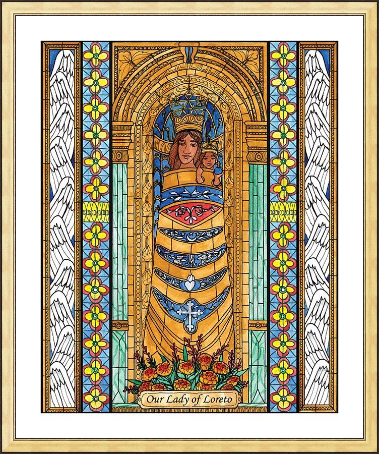 Wall Frame Gold, Matted - Our Lady of Loreto by B. Nippert