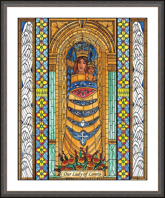 Wall Frame Espresso, Matted - Our Lady of Loreto by B. Nippert