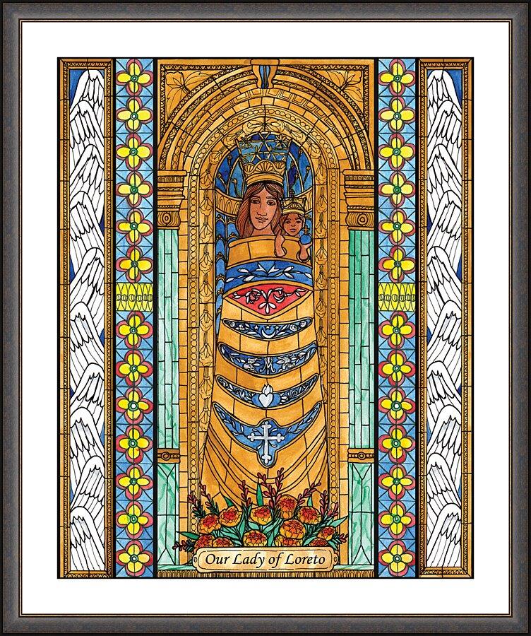 Wall Frame Espresso, Matted - Our Lady of Loreto by Brenda Nippert - Trinity Stores