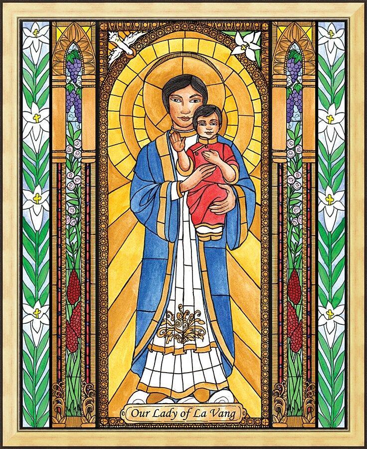 Wall Frame Gold - Our Lady of La Vang by B. Nippert