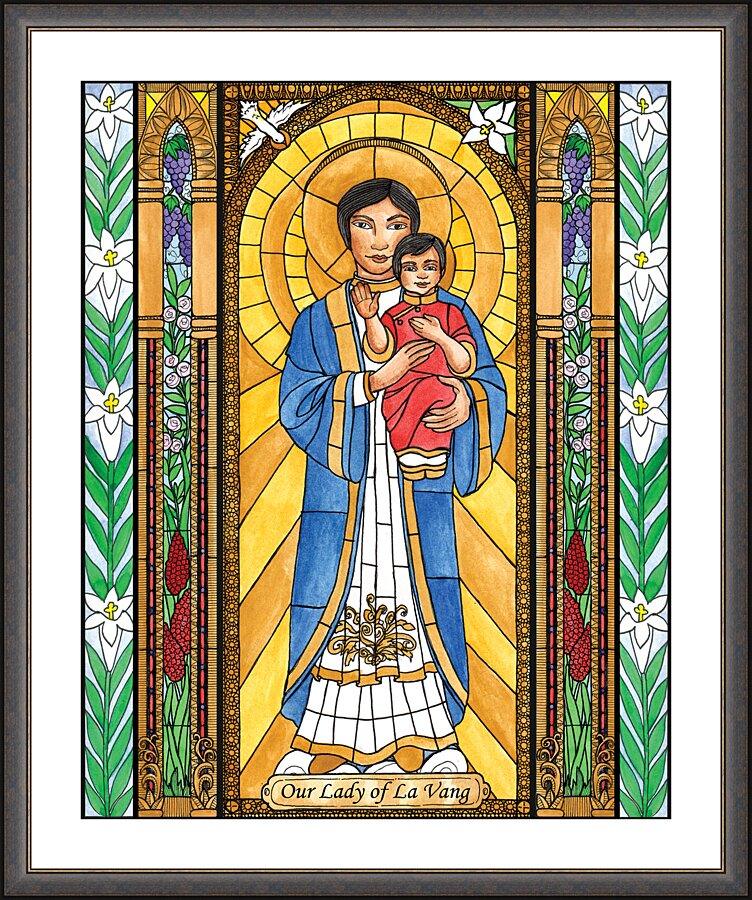 Wall Frame Espresso, Matted - Our Lady of La Vang by Brenda Nippert - Trinity Stores