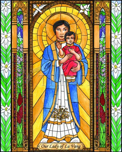 Wall Frame Gold, Matted - Our Lady of La Vang by B. Nippert