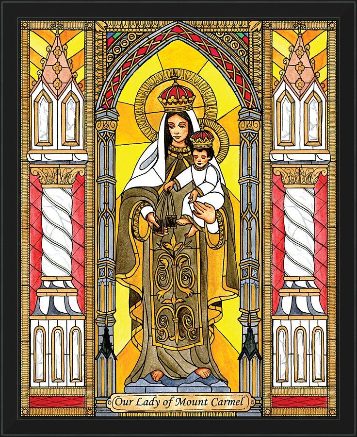 Wall Frame Black - Our Lady of Mt. Carmel by B. Nippert