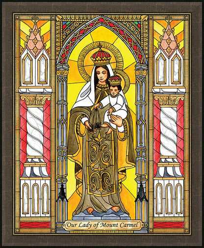 Wall Frame Espresso - Our Lady of Mt. Carmel by B. Nippert