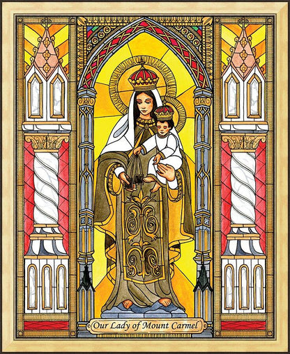 Wall Frame Gold - Our Lady of Mt. Carmel by B. Nippert