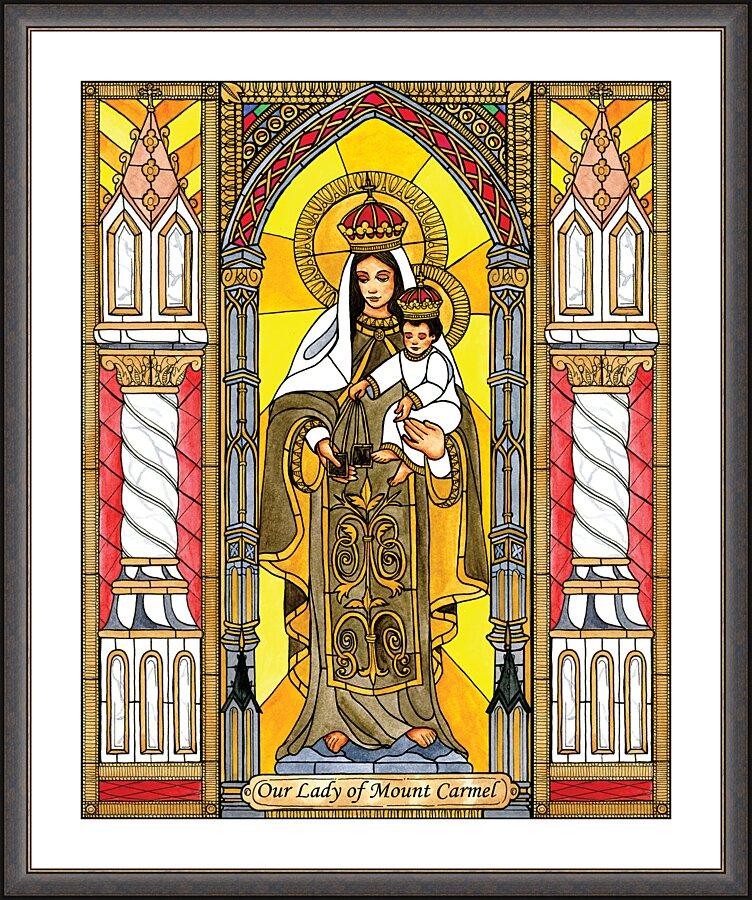 Wall Frame Espresso, Matted - Our Lady of Mt. Carmel by B. Nippert