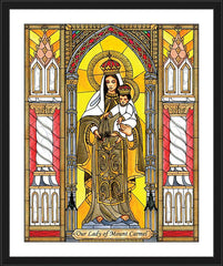Wall Frame Black - Our Lady of Mt. Carmel by B. Nippert