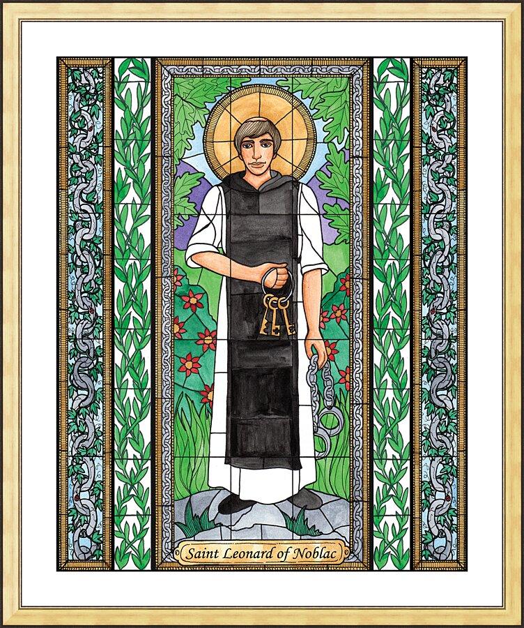 Wall Frame Gold, Matted - St. Leonard of Noblac by Brenda Nippert - Trinity Stores