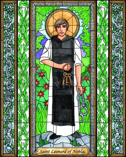 Wall Frame Black, Matted - St. Leonard of Noblac by Brenda Nippert - Trinity Stores
