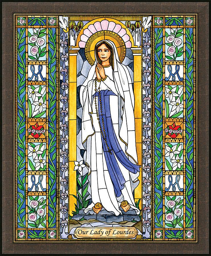 Wall Frame Espresso - Our Lady of Lourdes by B. Nippert