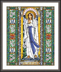 Wall Frame Espresso - Our Lady of Lourdes by B. Nippert