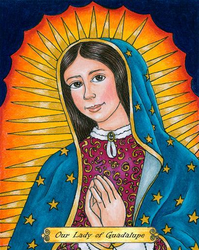 Wall Frame Espresso, Matted - Our Lady of Guadalupe by Brenda Nippert - Trinity Stores