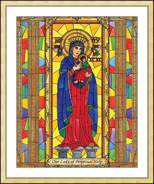 Wall Frame Gold, Matted - Our Lady of Perpetual Help by B. Nippert