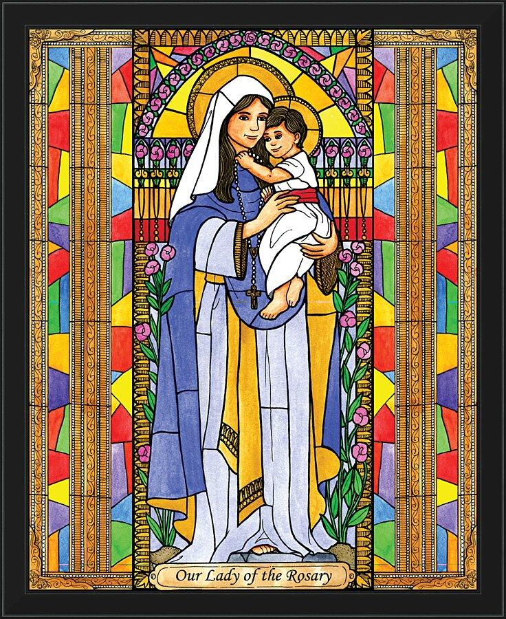 Wall Frame Black - Our Lady of the Rosary by B. Nippert