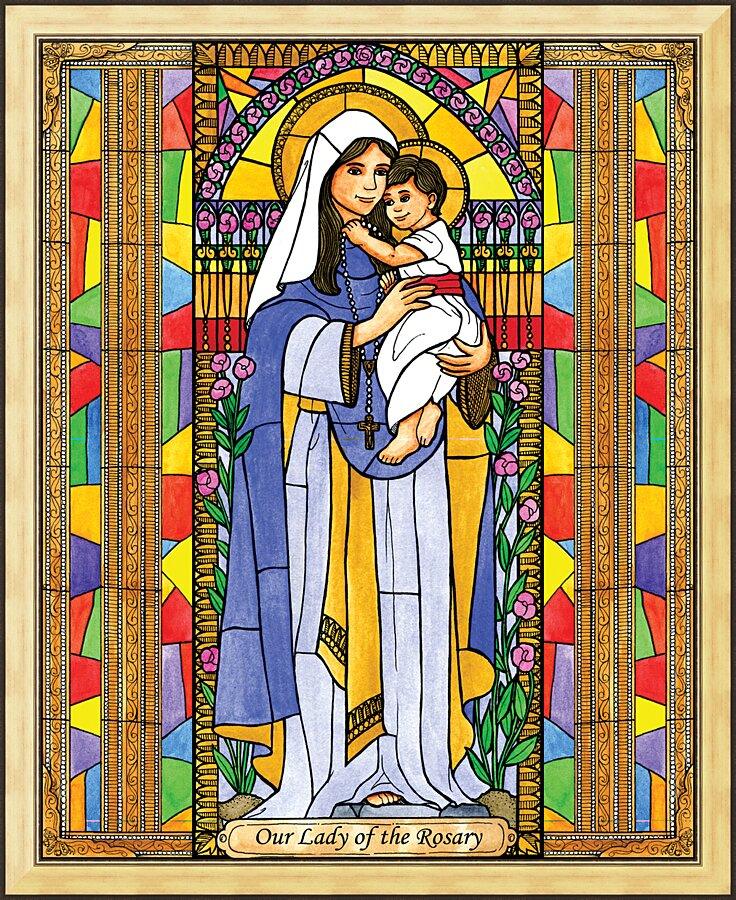 Wall Frame Gold - Our Lady of the Rosary by Brenda Nippert - Trinity Stores