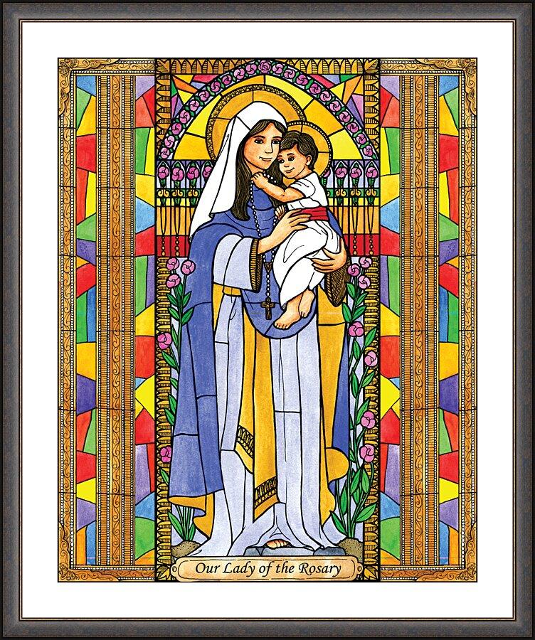 Wall Frame Espresso, Matted - Our Lady of the Rosary by Brenda Nippert - Trinity Stores