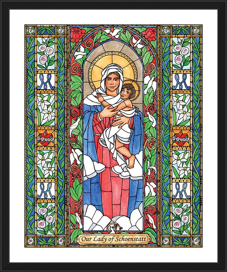 Wall Frame Black, Matted - Our Lady of Schoenstatt by Brenda Nippert - Trinity Stores