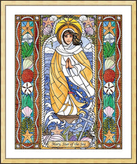 Wall Frame Gold - Our Lady Star of the Sea by B. Nippert