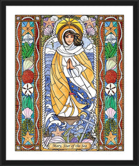 Wall Frame Black - Our Lady Star of the Sea by B. Nippert