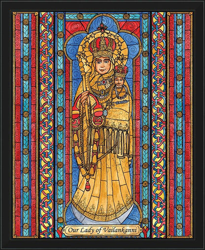 Wall Frame Black - Our Lady of Vailankanni by Brenda Nippert - Trinity Stores