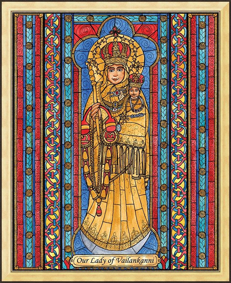 Wall Frame Gold - Our Lady of Vailankanni by B. Nippert