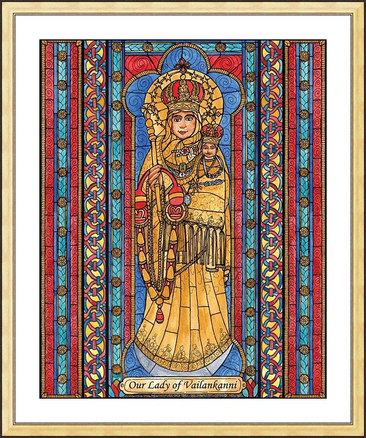 Wall Frame Gold, Matted - Our Lady of Vailankanni by B. Nippert
